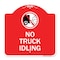 Signmission Driveway Sign No Truck Idling W/ Graphic, Red & White Aluminum Sign, 18" x 18", RW-1818-24125 A-DES-RW-1818-24125 - alternate 1